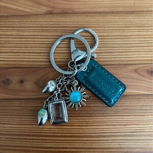 Handmade Blue and Silver Keychain Charm